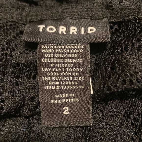 🕶️Torrid Black Lace Swim Cover up Size 2 - Picture 5 of 8